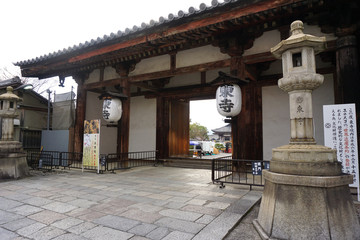the entrance of the japanese temple, Tō-ji, in kyoto, Shingon Buddhist temple