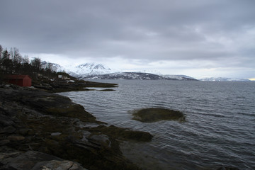 sunset, sky, sun, sunrise, nature, clouds,  landscape, evening, light, sea, cloud, blue beautiful, horizon, red, sunlight, mountain view, ocean tromso tromsø  water travel tourism sea coast nature 