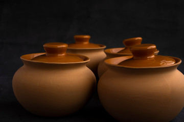 clay pot on a wooden table