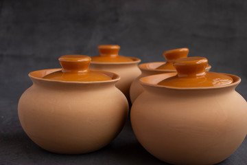 clay pots on the table