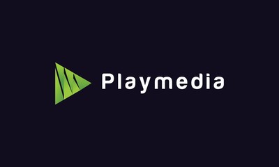 Green Media Technology logo design vector template with Modern Play icon Concept style for application.
