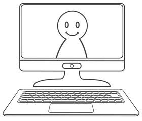 リモートワーク 線画