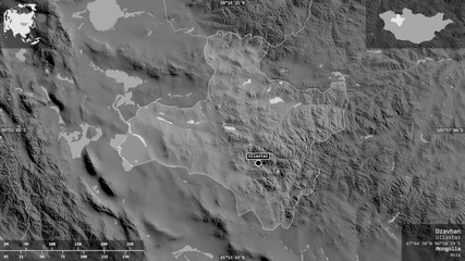 Dzavhan, Mongolia - composition. Grayscale