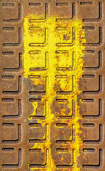Rusty manhole cover