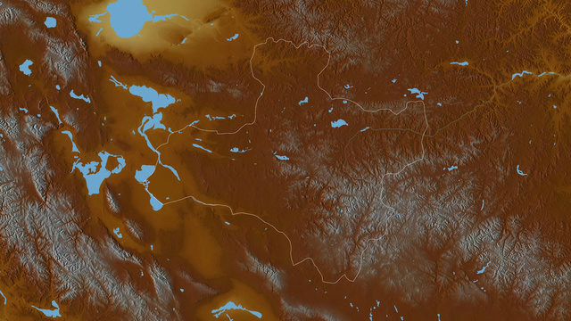 Dzavhan, Mongolia - outlined. Relief
