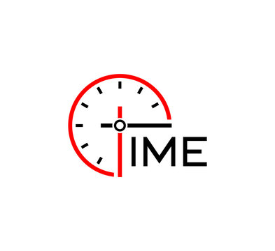 Creative time logo, concept of letter T with a watch dial.