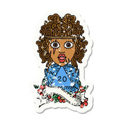 human barbarian with natural twenty dice roll illustration