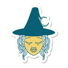 half orc witch character face sticker