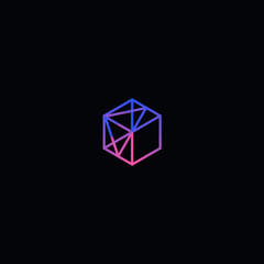 abstract hexagon logo geometric lines design