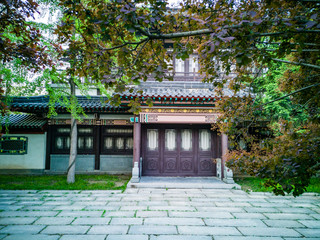Buildings in ancient Chinese style in Daming Lake Park, Jinan