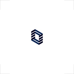 abstract square logo lines design