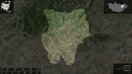 Hentiy, Mongolia - composition. Satellite