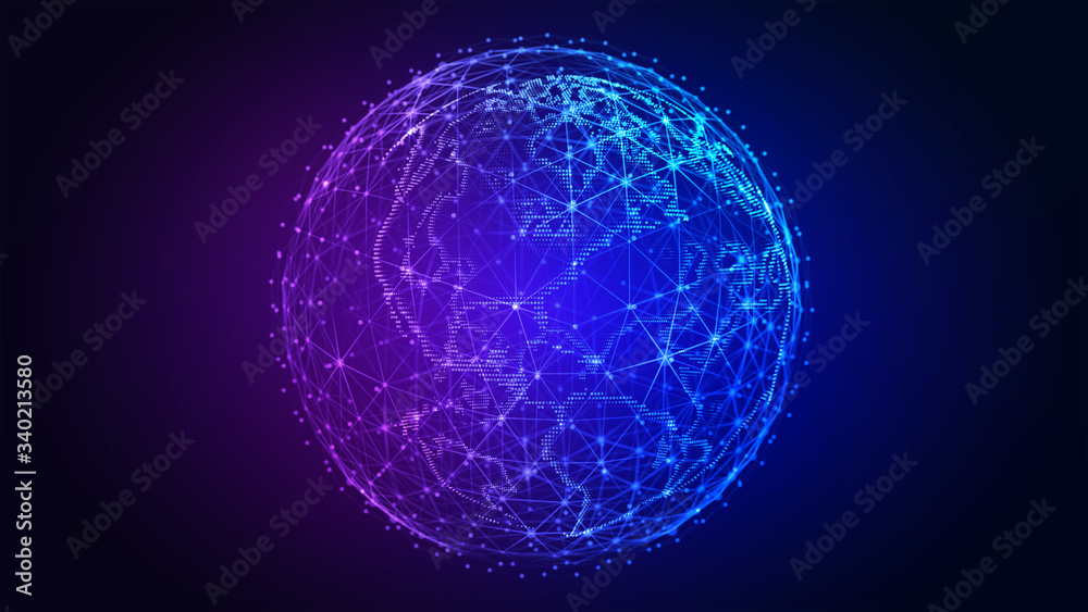 Canvas Prints global world network and telecommunication on earth. elements of this image furnished by nasa - 3d i