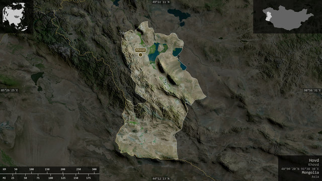 Hovd, Mongolia - composition. Satellite