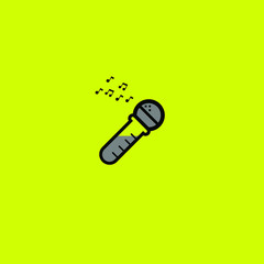 microphone combination with a lab icon, forming a lab music logo.