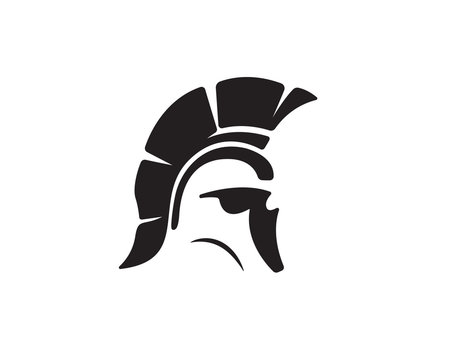 Simple head helmet warrior logo design inspiration