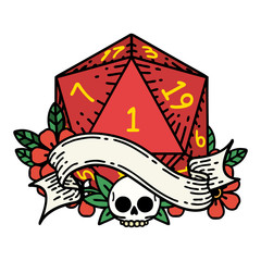 natural one d20 dice roll illustration