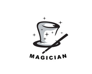 Magician hat drawing art logo design inspiration