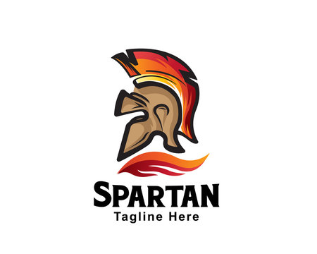 Spartan head classic colors logo design inspiration