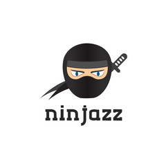 Logo Ninja Kids Character Vector ninja head mascot logo
