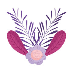 flowers branch leaves foliage natural decoration isolated icon