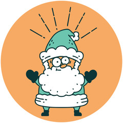 icon of tattoo style santa claus christmas character
