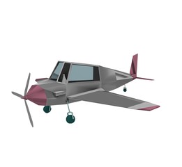 3d illustration of the little cartoon plane
