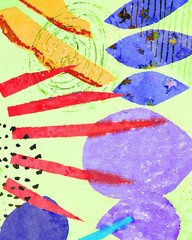 Fototapeta premium Abstract watercolor composition drawing painting line texture art design background