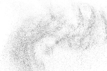 Distressed black texture. Dark grainy texture on white background. Dust overlay textured. Grain noise particles. Rusted white effect. Grunge design elements. Vector illustration, EPS 10.