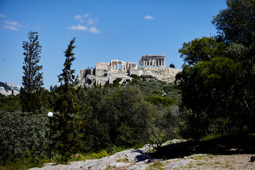 Acropolis parthenon, view from pnyx hill