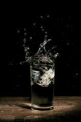 water splash in glasses