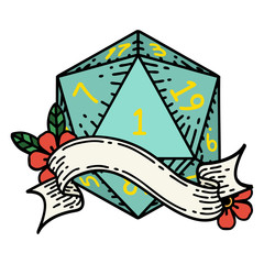 natural one d20 dice roll illustration