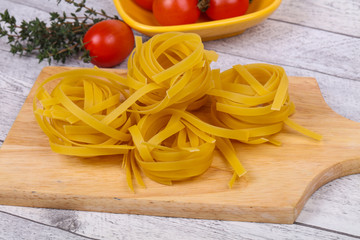 Raw pasta fettuccini