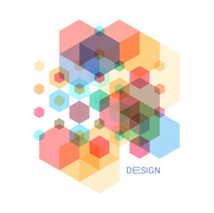 Abstract geometric background with transparent colored figures. Template for poster, flyer, banner or book cover. Vector illustration for design