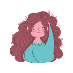 young woman portrait cartoon character avatar female isolated icon