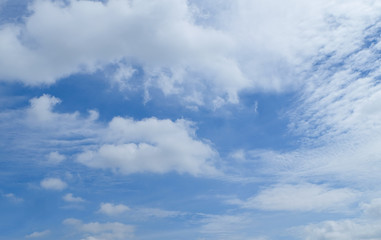 White cloud and Beautiful  with blue sky background.