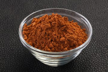 Cocoa powder in the bowl