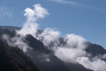 Landscape view of caucasus mountains in Georgia