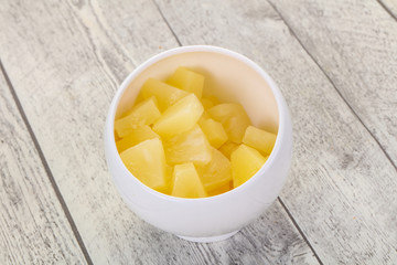 Marinated pineapple pieces