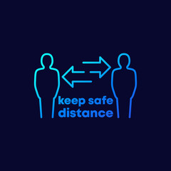 keep safe distance vector sign