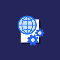 network settings icon, flat vector