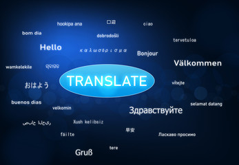 Online translator and language e-learning course concept.  - obrazy, fototapety, plakaty