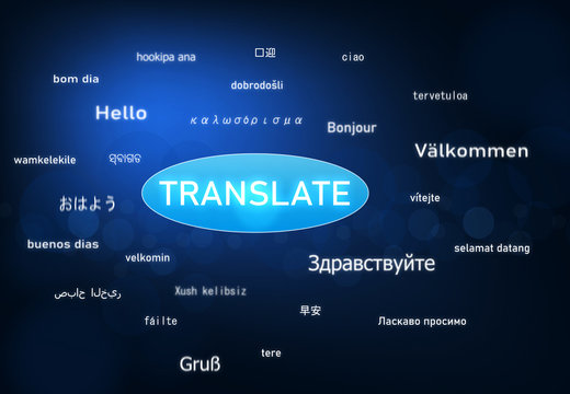 Online translator and language e-learning course concept. 