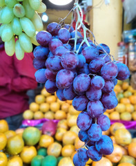 Hanging bunch of grapes