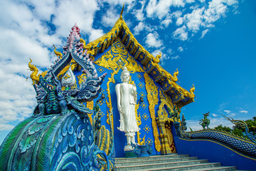 Wat Rong seua ten or Chiang rai Blue temple 