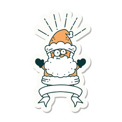 sticker of tattoo style santa claus christmas character
