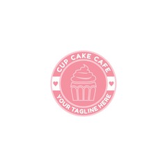 Simple Flat Cup Cake Logo Template