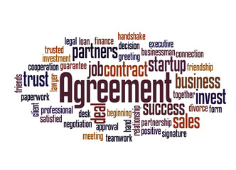 Agreement word cloud concept
