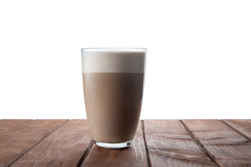 Cappuccino on the table with isolated background