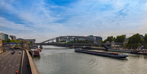 Seine river view in Paris, France.